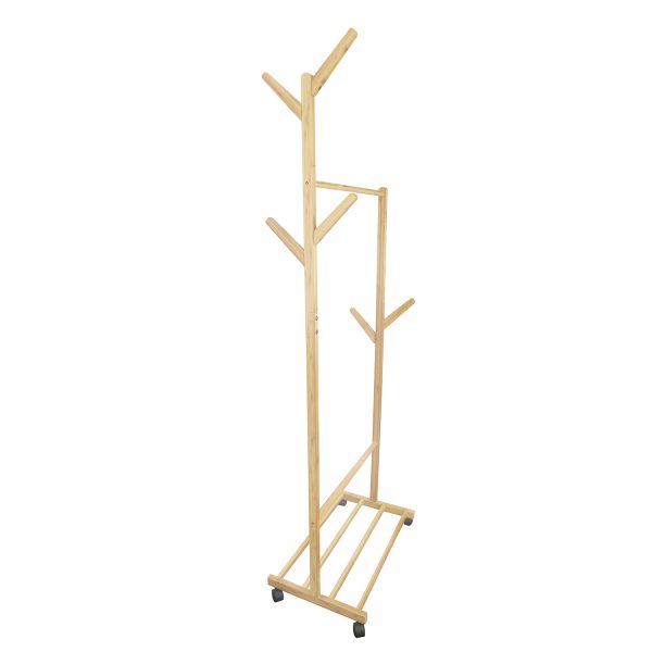 Standing Coat Rack Shoe Bench HBA21026 - Image 2